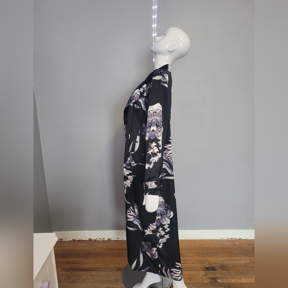Missguided Floral Print Duster Coat, GUC, Size 8 - Picture 8 of 13